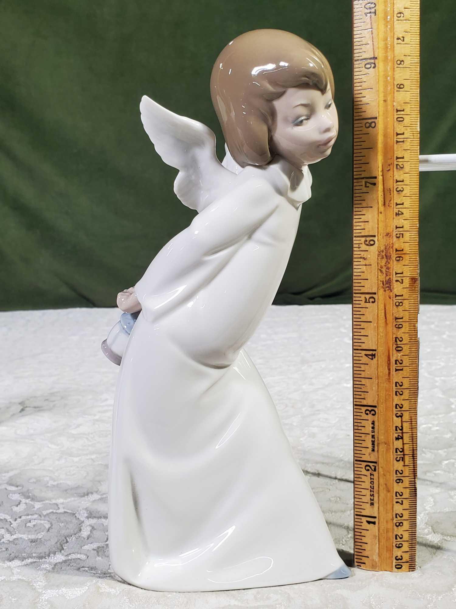 2 Lladro Porcelain Angel Figurines