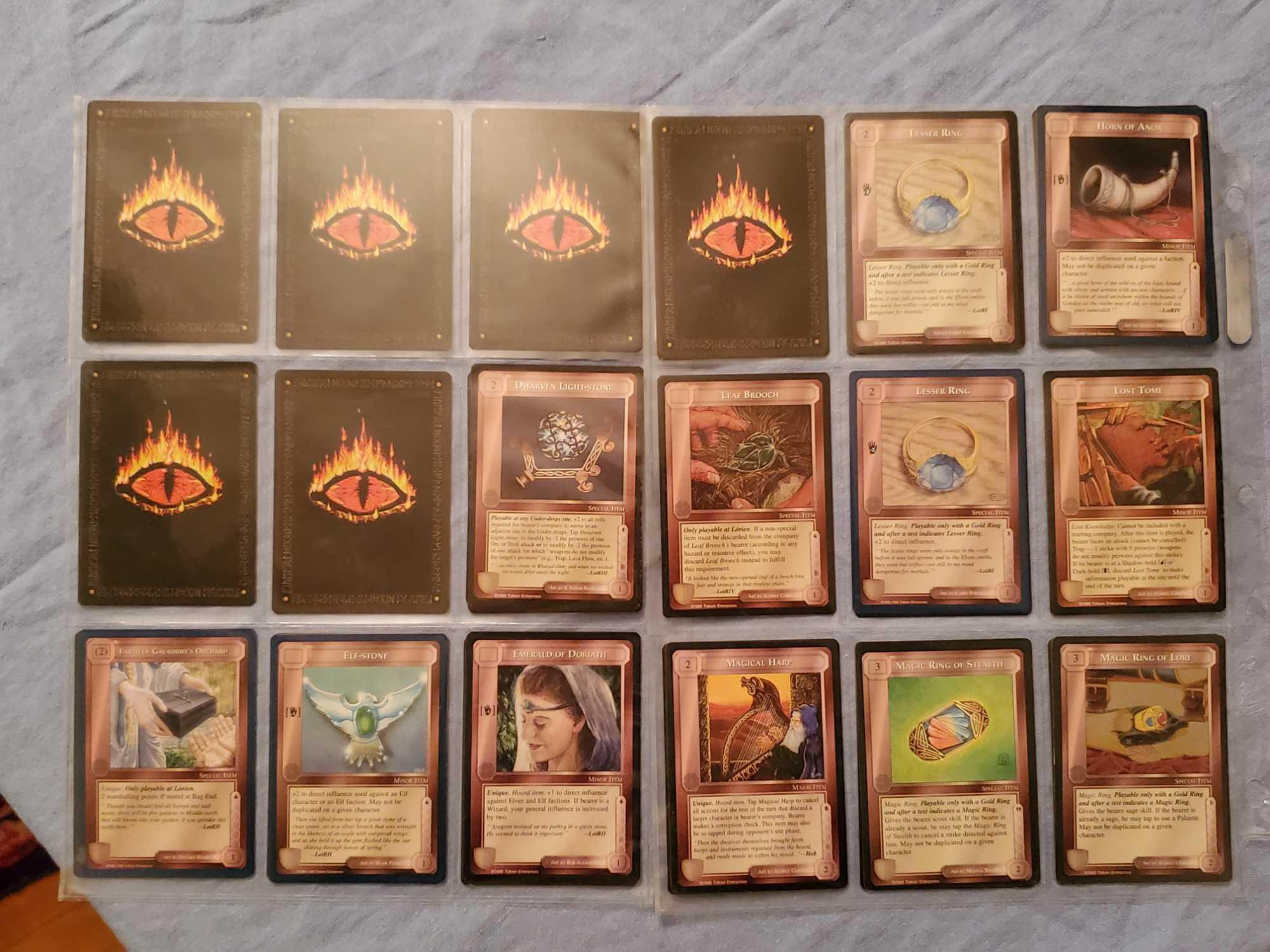 700+ 1990s MECCG Middile Earth Collectible Card Game Cards with Lidless Eye Backs