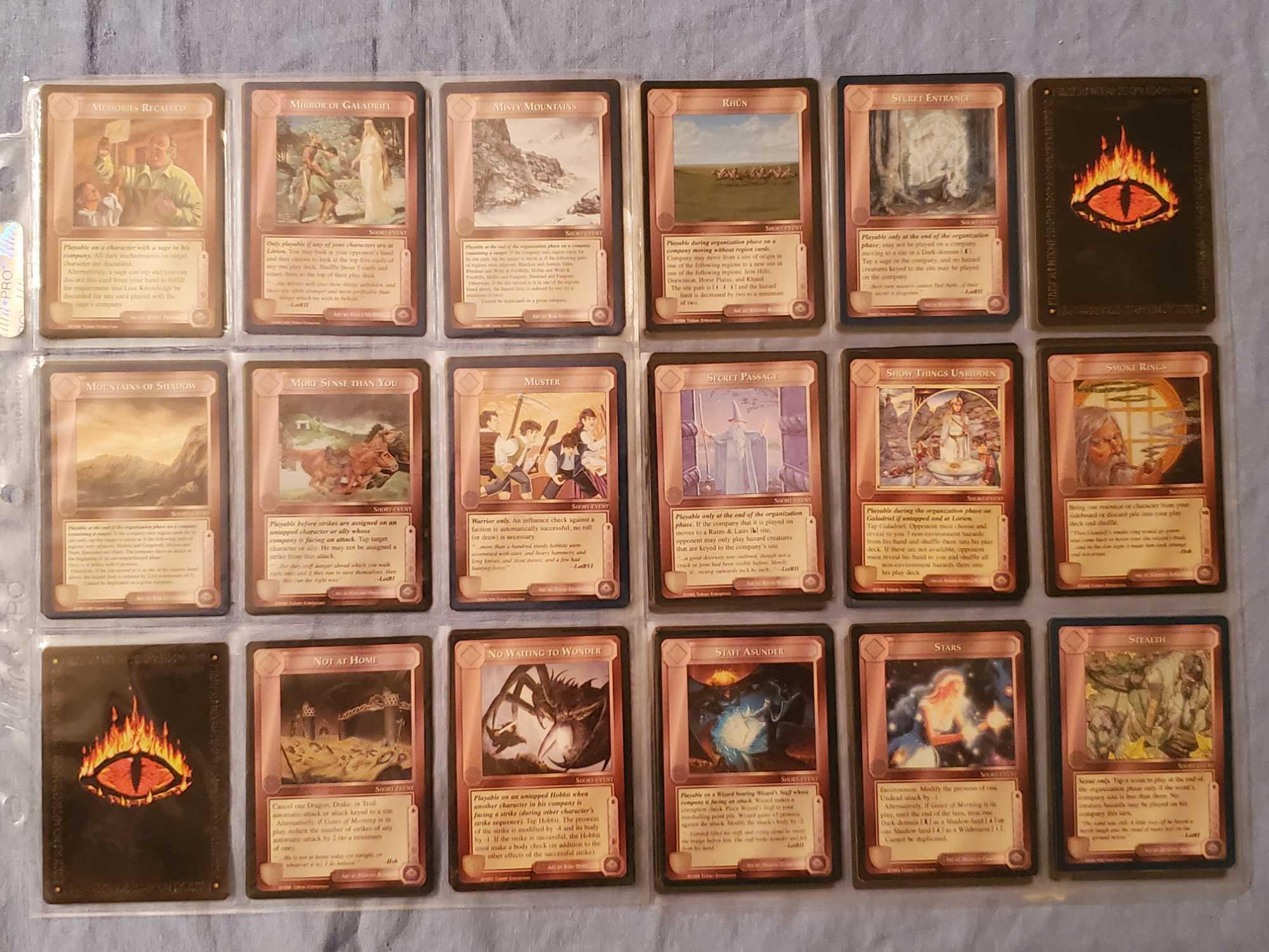 700+ 1990s MECCG Middile Earth Collectible Card Game Cards with Lidless Eye Backs