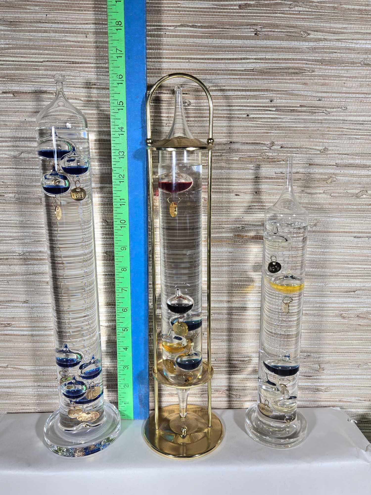 Collection of Art Glass and Glass Galileo Thermometers