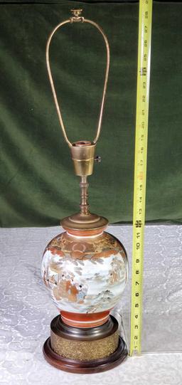 8" Japanese Satsuma Vase Made Into Lamp