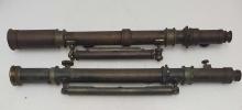 2 Antique Large 21" & 20 1/2" Long, W. & L.E. Gurley Brass Transit Levels / Scopes