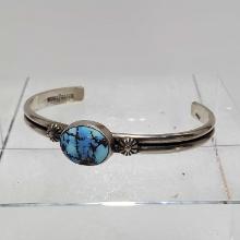 Numi Olive Sonoran Desert AZ Sterling Silver & Golden Hills Turquoise Cuff Bracelet