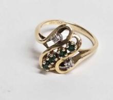 14k Gold Emerald Vintage Ring