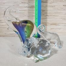 3 Art Glass Elephant Figures