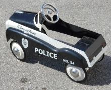 Used Vintage Police Metro City's Finest Patrol Metal Pedal Car by Instep No. 54