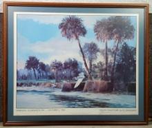 R. L. Bansemer Signed Print "Spakling Clearwater Day-October 5, 1985" Syvan Sanctury