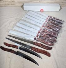 13 Arrowhead Wood Handle Serrated Knives