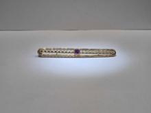 Vintage 14k Gold Amethyst Bar Pin