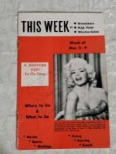 This Week In NC Triad Greensboro High Point and Winston- Salem Jayne Mansfield Autograph On Souvenir