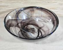 Kosta Boda Contrast 13 3/4" Black Crystal Bowl