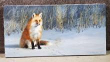 Orig. Painting of Red Fox in the Snow by R. Elton