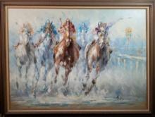 Anthony Veccho 1949 Known For Horse Racing Paintings