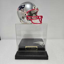 Official Riddell Mini Helmet NFL New England Patriots Signed By Tom Brady