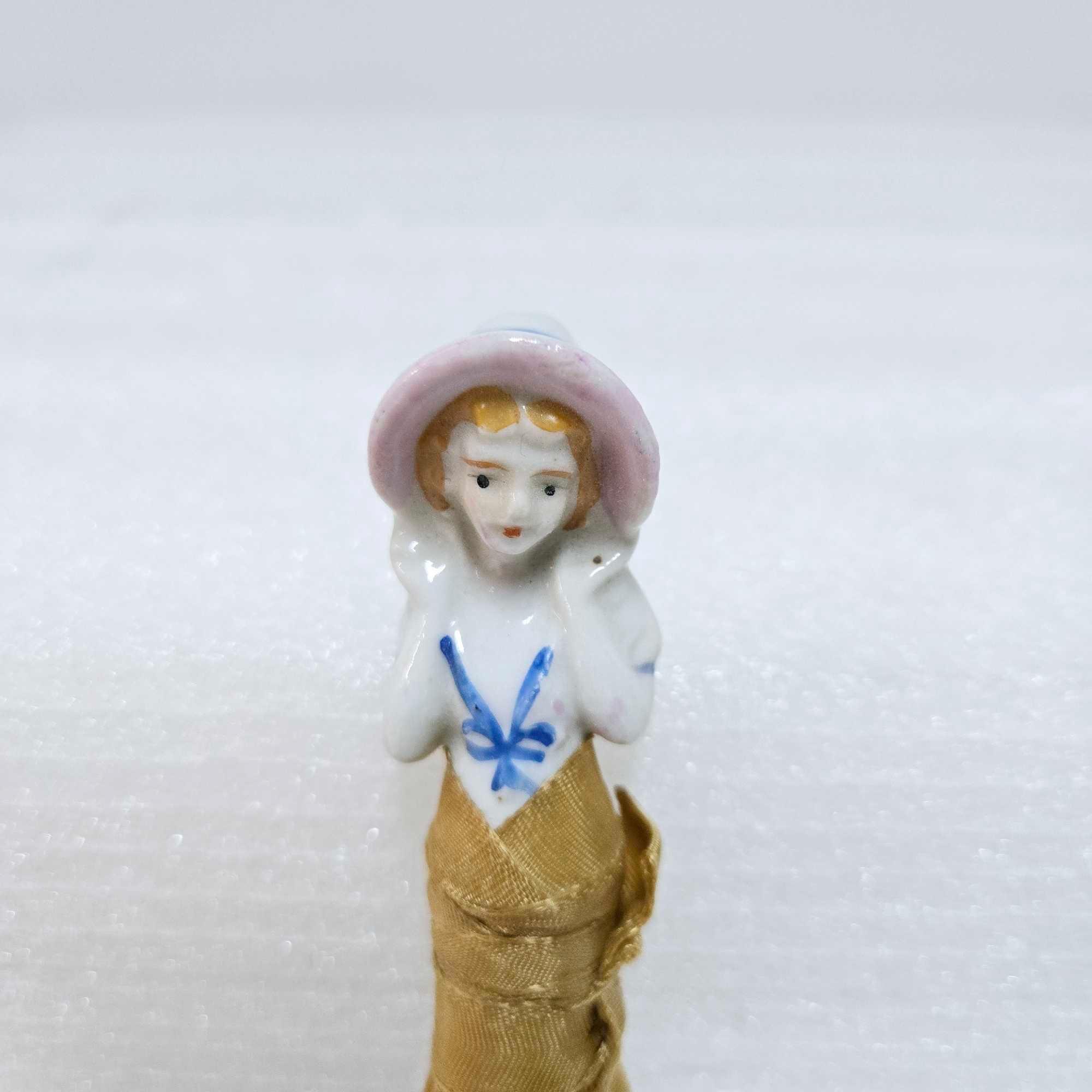 Collection Of Antique Porcelain Half Doll Vanity Brushes