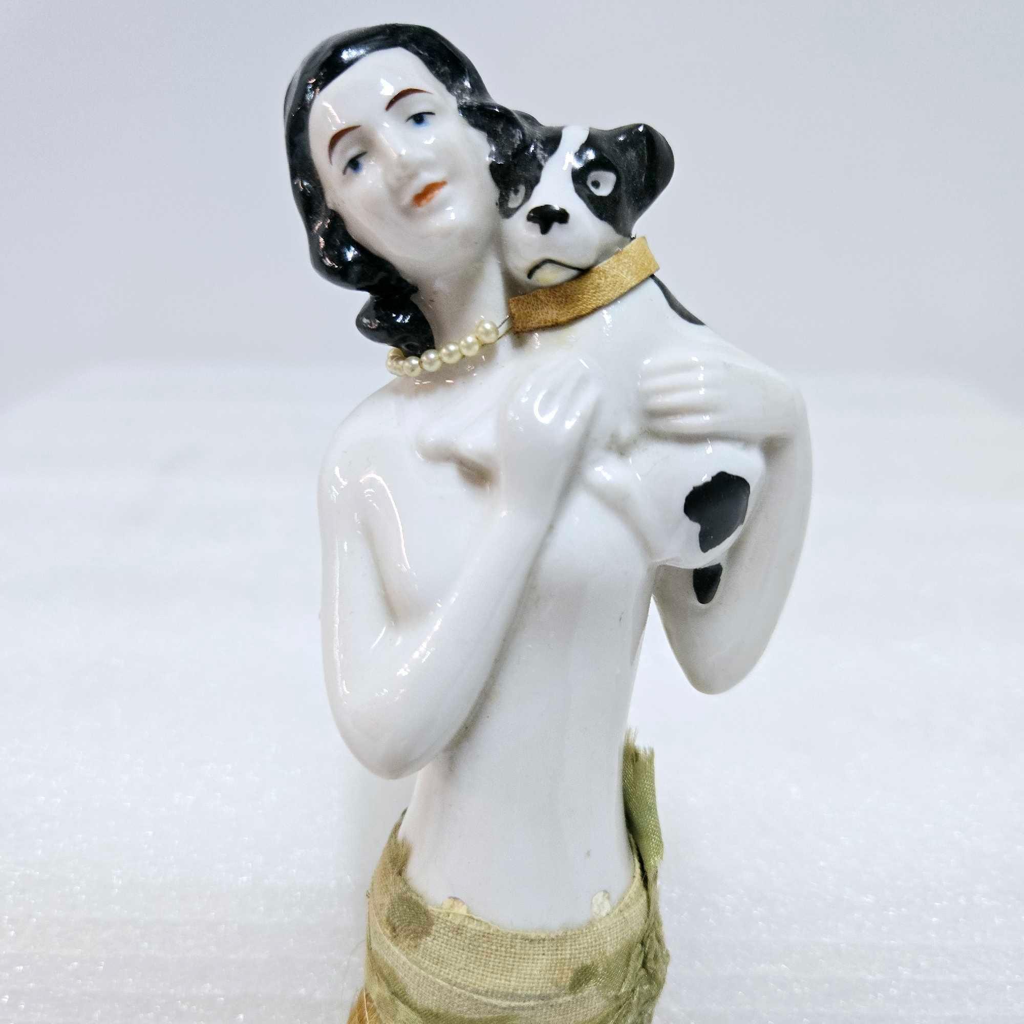 Collection Of Antique Porcelain Half Doll Vanity Brushes
