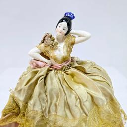 Collection Of Antique Porcelain Half Doll Vanity Brushes