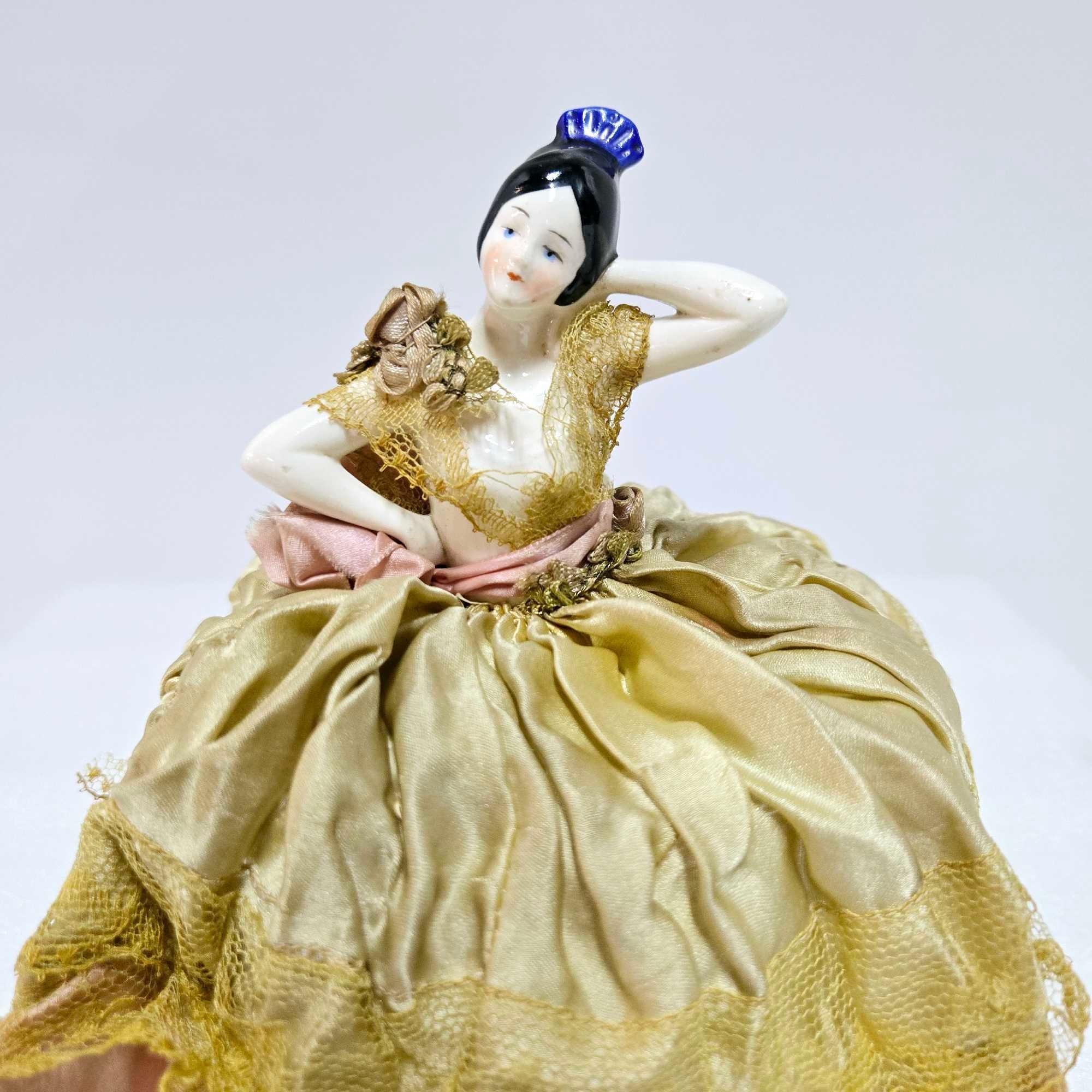 Collection Of Antique Porcelain Half Doll Vanity Brushes