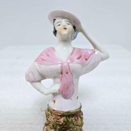 Collection Of Antique Porcelain Half Doll Vanity Brushes