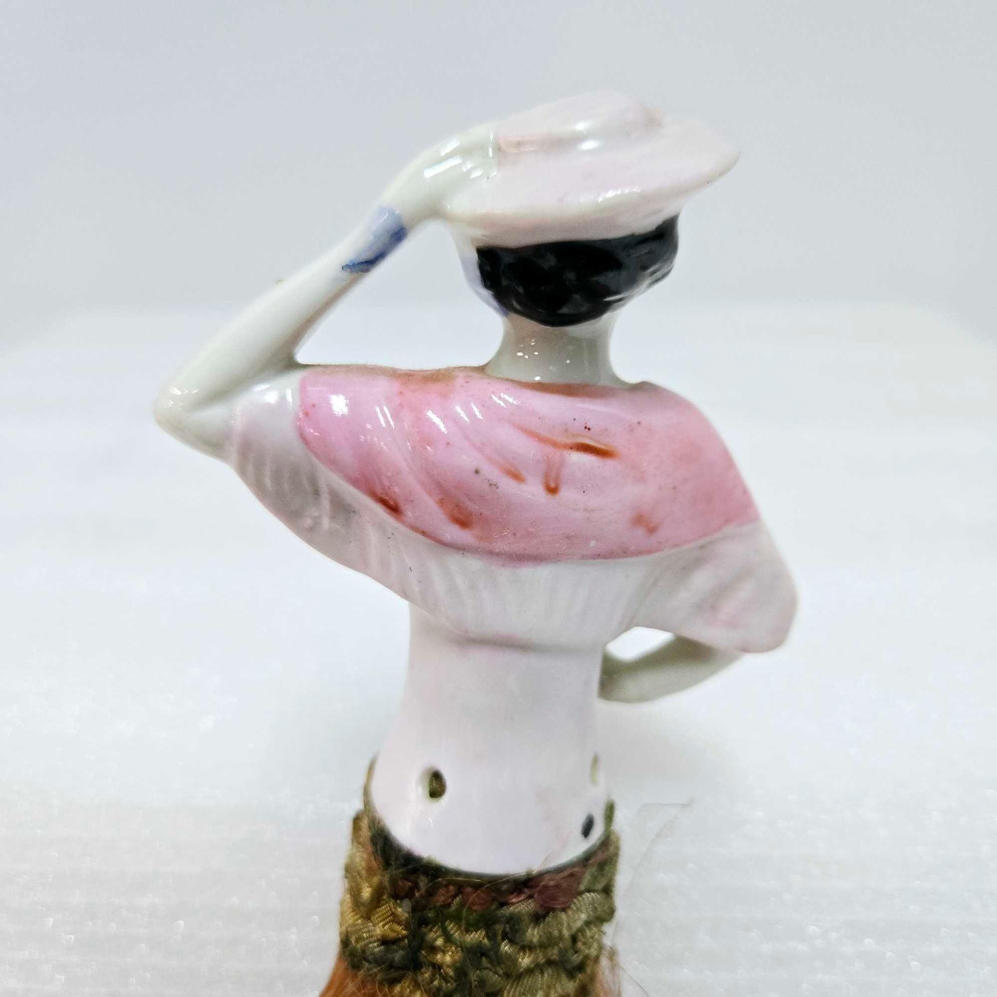 Collection Of Antique Porcelain Half Doll Vanity Brushes