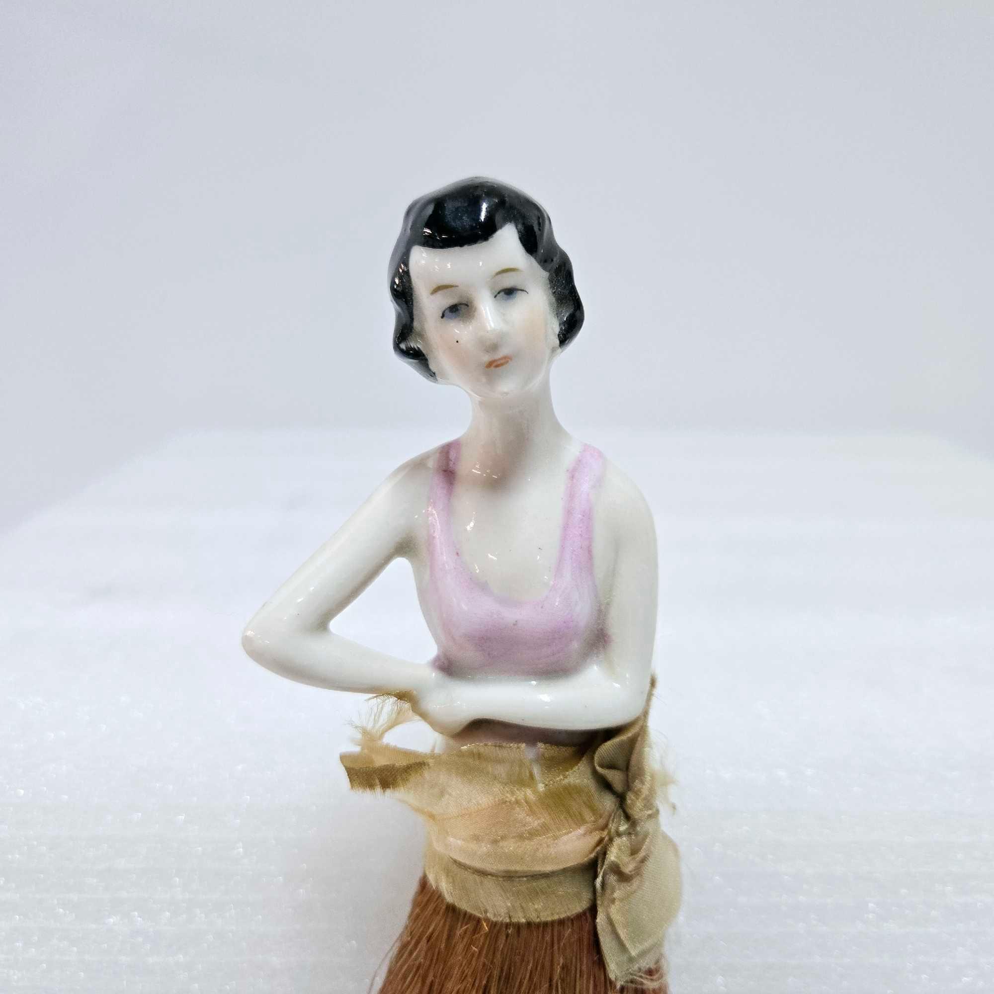 Collection Of Antique Porcelain Half Doll Vanity Brushes