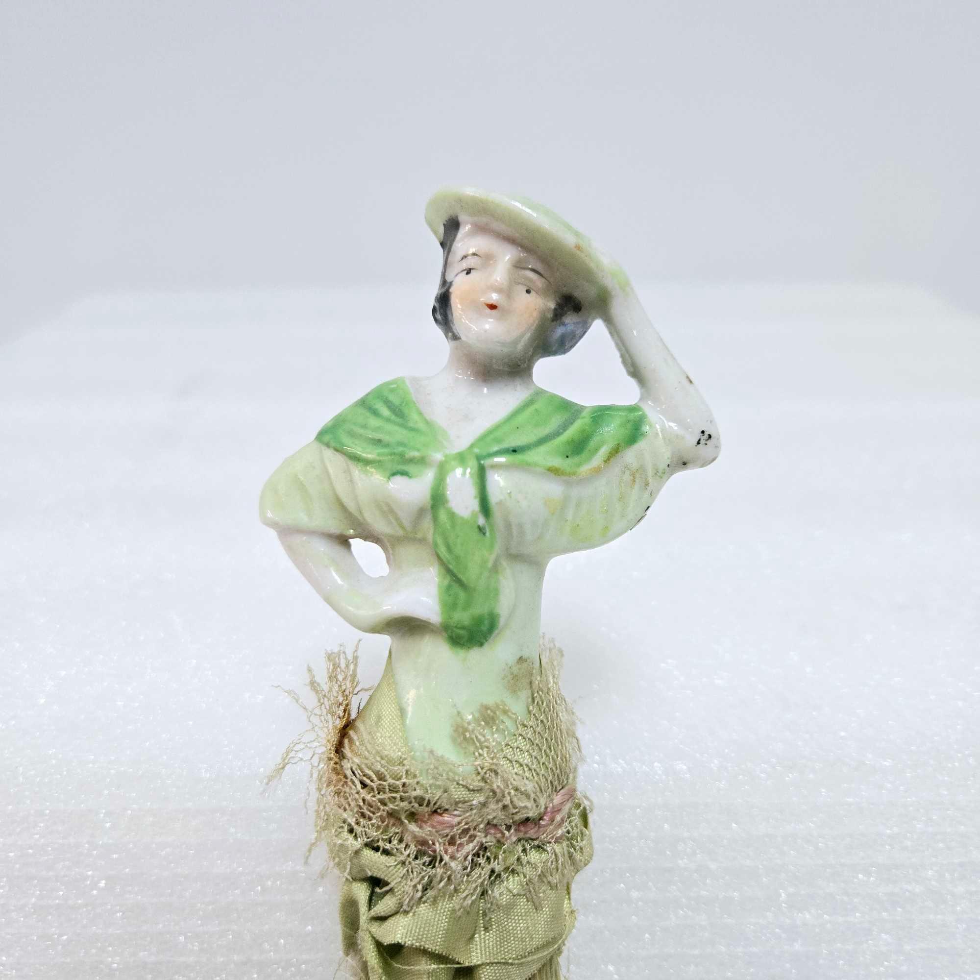 Collection Of Antique Porcelain Half Doll Vanity Brushes