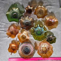 * 12 Pcs Mixed color and Pattern Fenton Carnival Glass