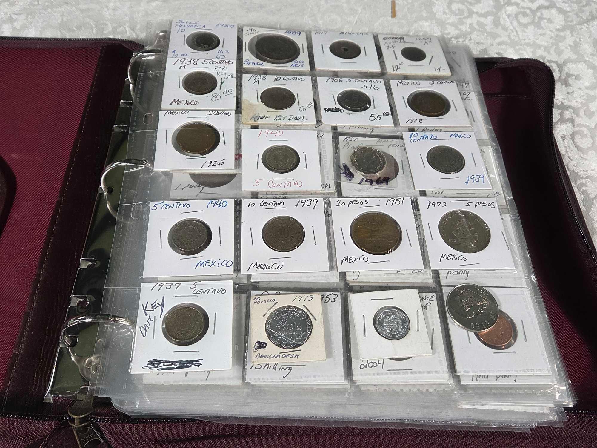 Album of Over 300 World Coins Including Silver, Key Date UNC/Proof and More