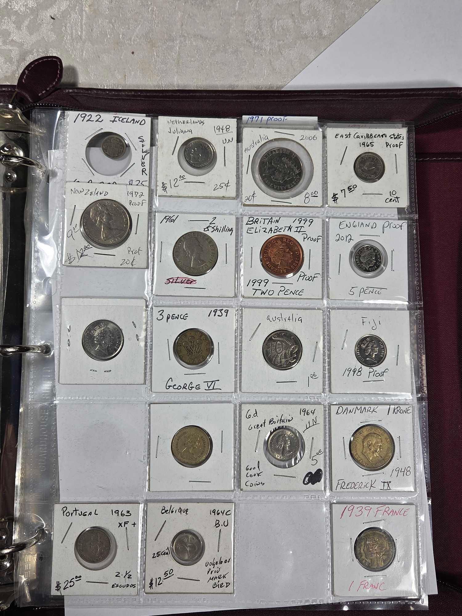 Album of Over 300 World Coins Including Silver, Key Date UNC/Proof and More