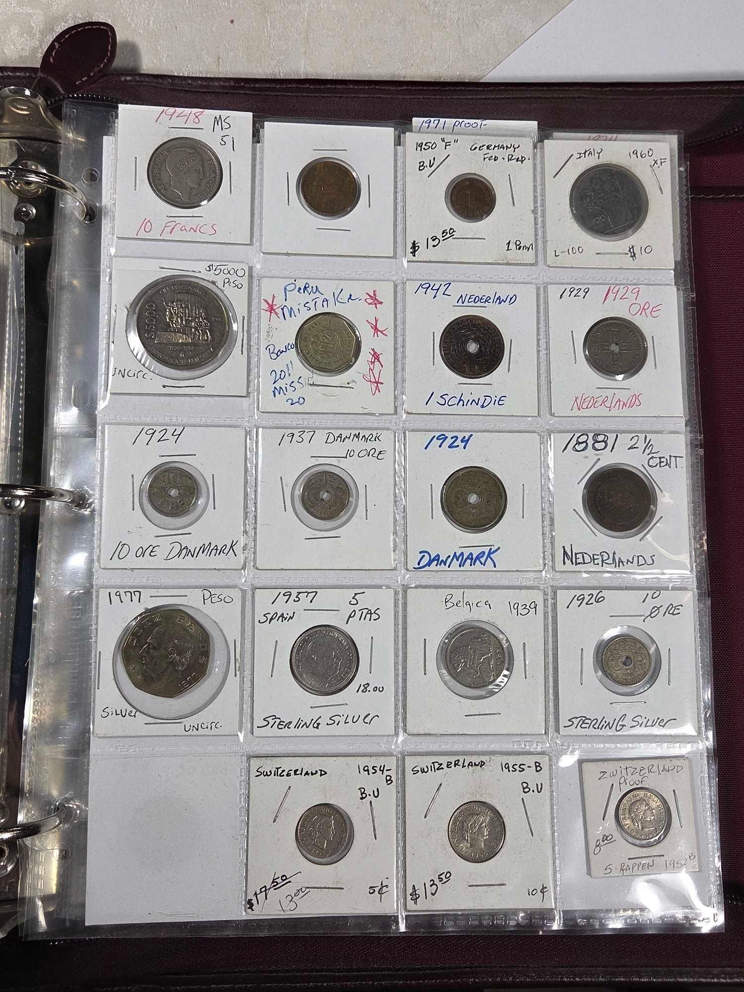 Album of Over 300 World Coins Including Silver, Key Date UNC/Proof and More