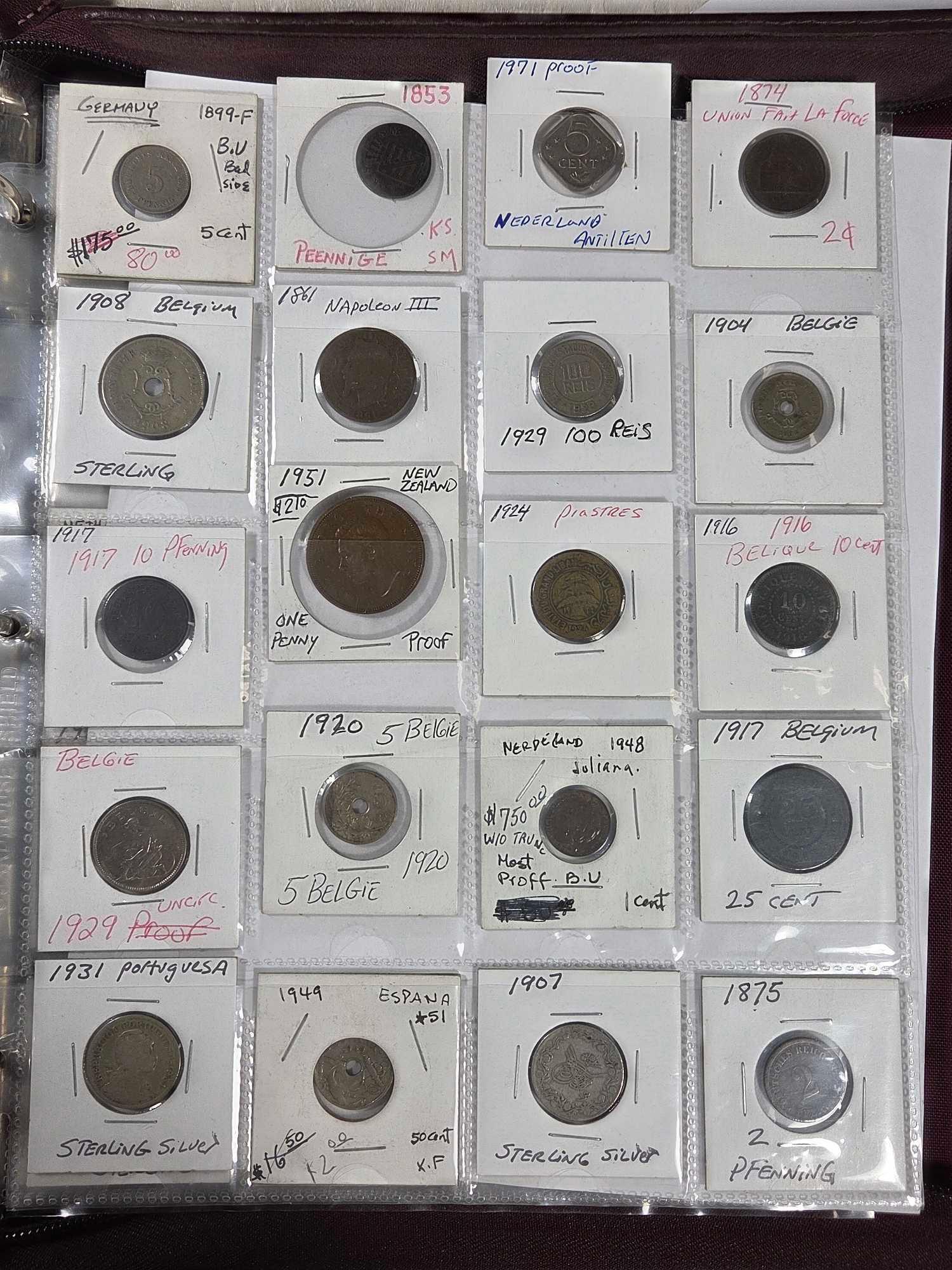 Album of Over 300 World Coins Including Silver, Key Date UNC/Proof and More