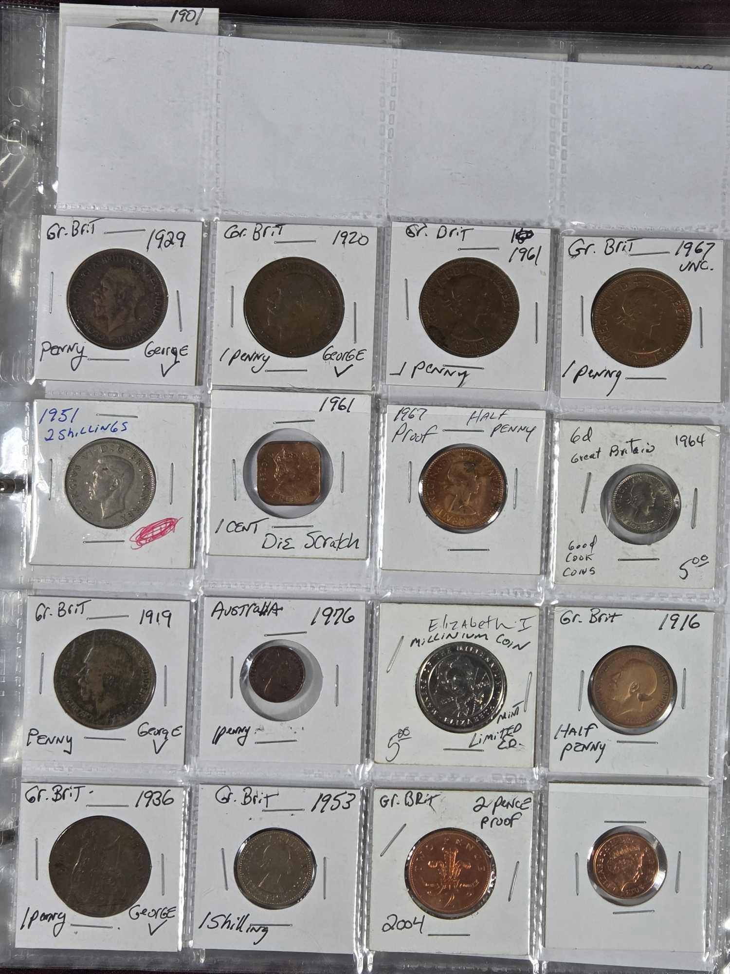 Album of Over 300 World Coins Including Silver, Key Date UNC/Proof and More