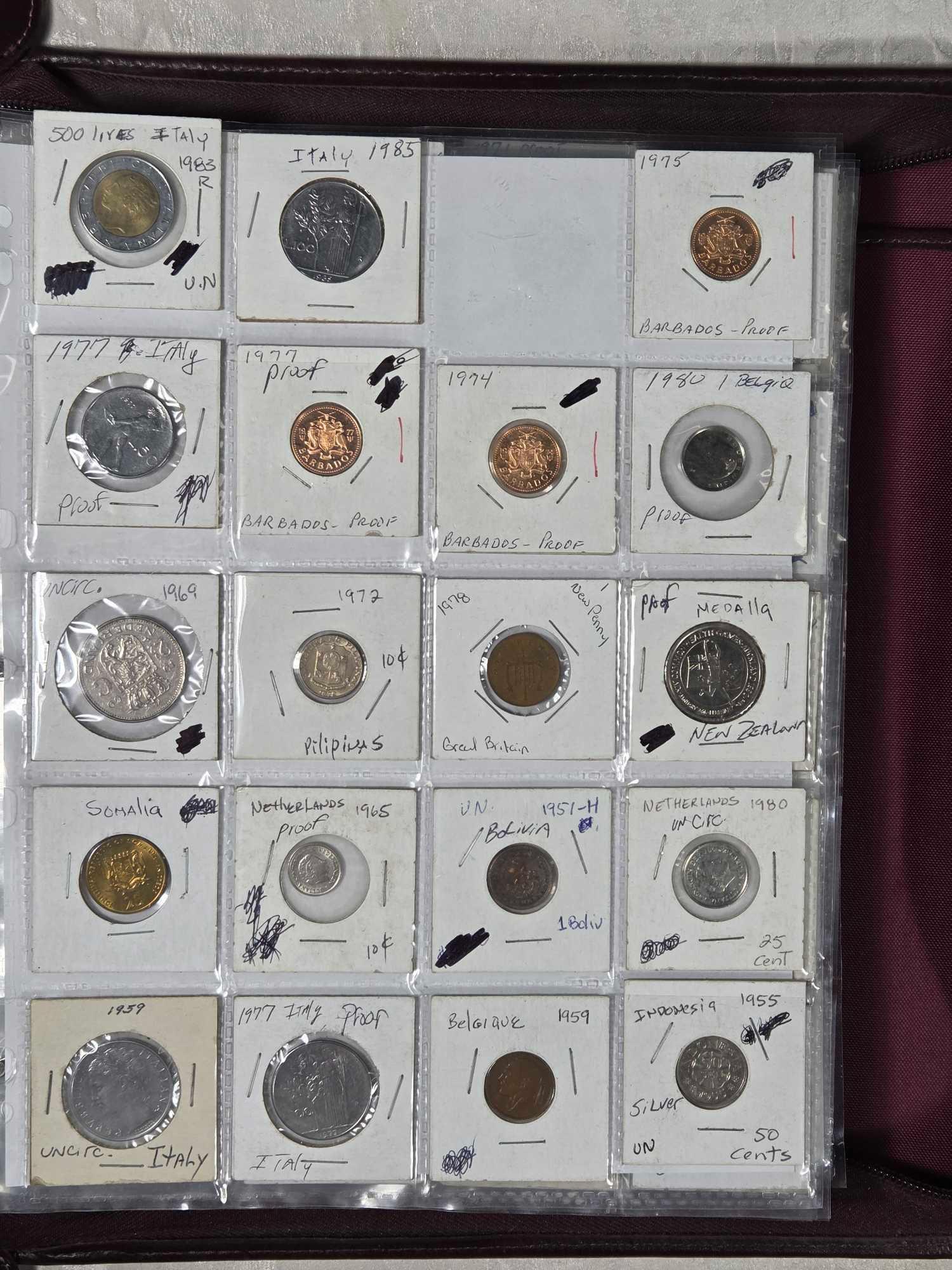 Album of Over 300 World Coins Including Silver, Key Date UNC/Proof and More