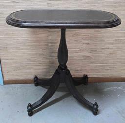 * Maitland-Smith Oval Leather Top Accent Table