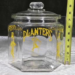 * 2 Vintage Lidded Glass General Store Containers