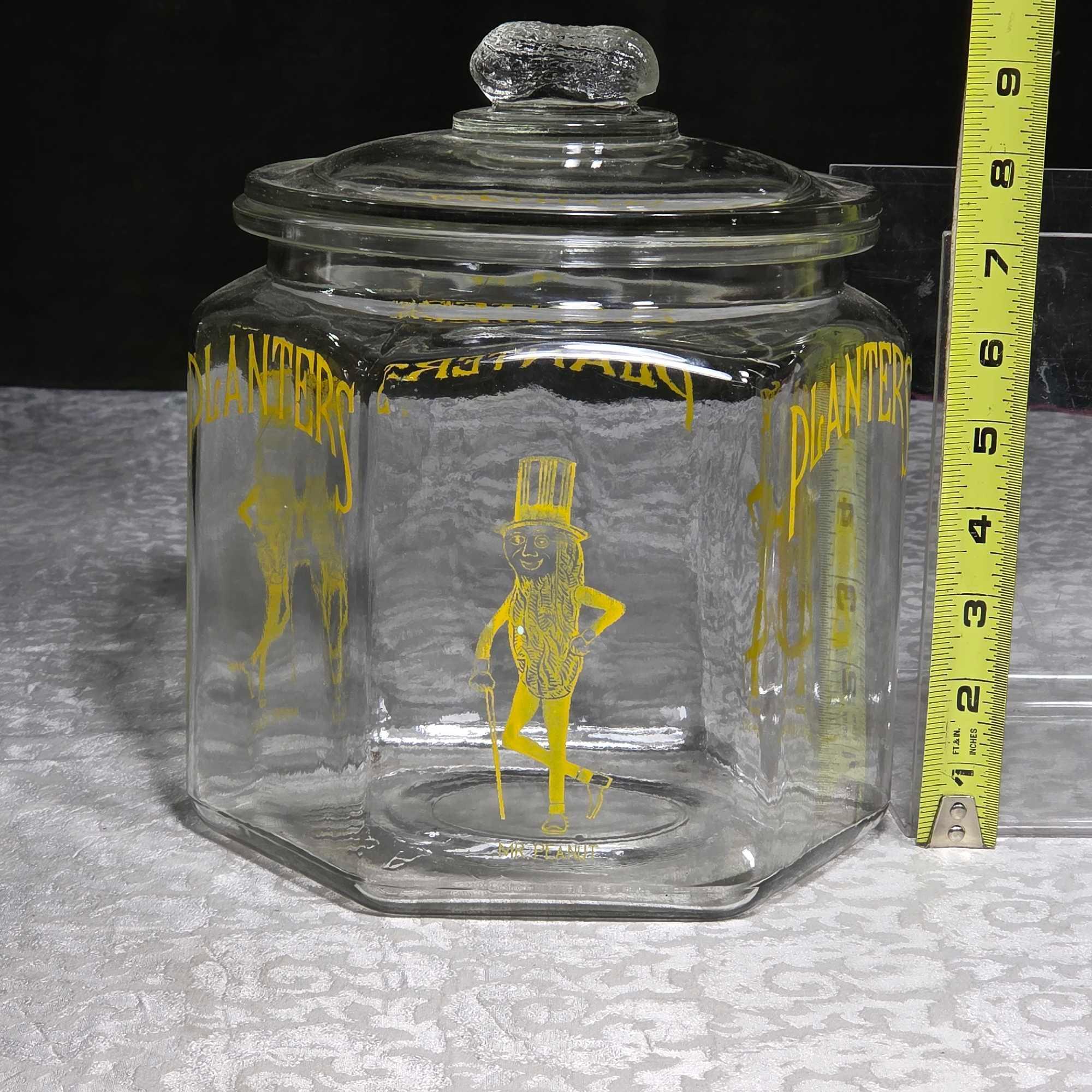 * 2 Vintage Lidded Glass General Store Containers