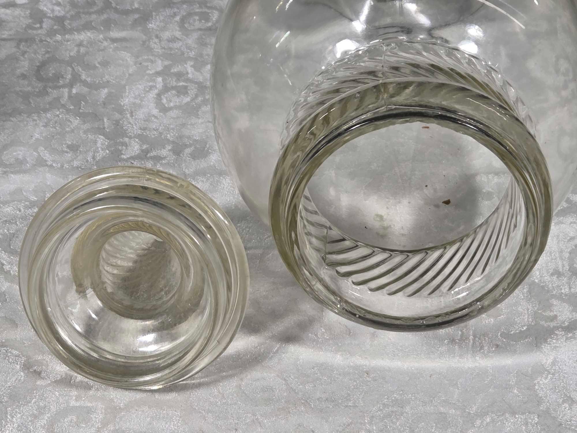 * 2 Vintage Lidded Glass General Store Containers