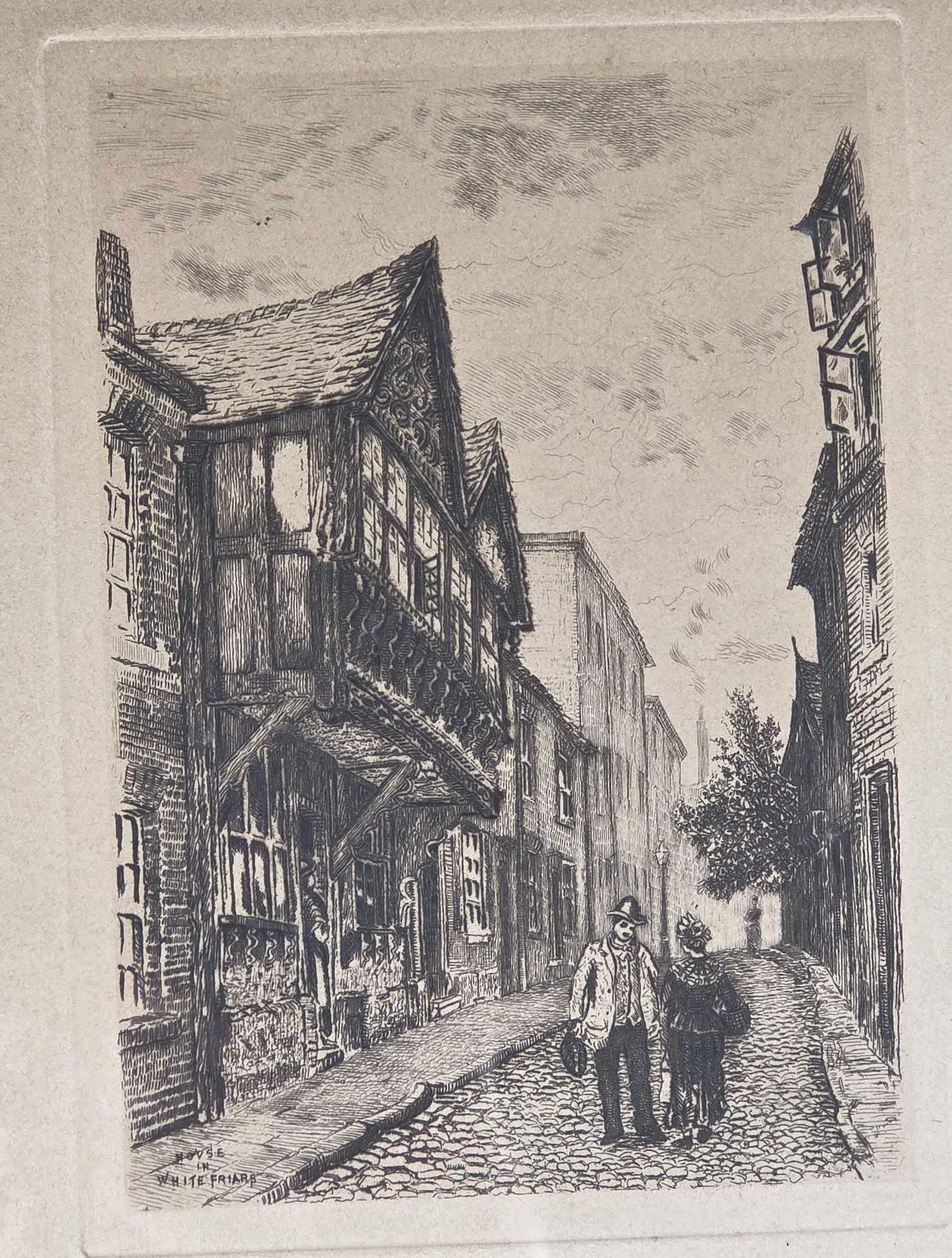 * 9 Antique European Etchings incl 2 Lionel Barrimore and Several 1800s