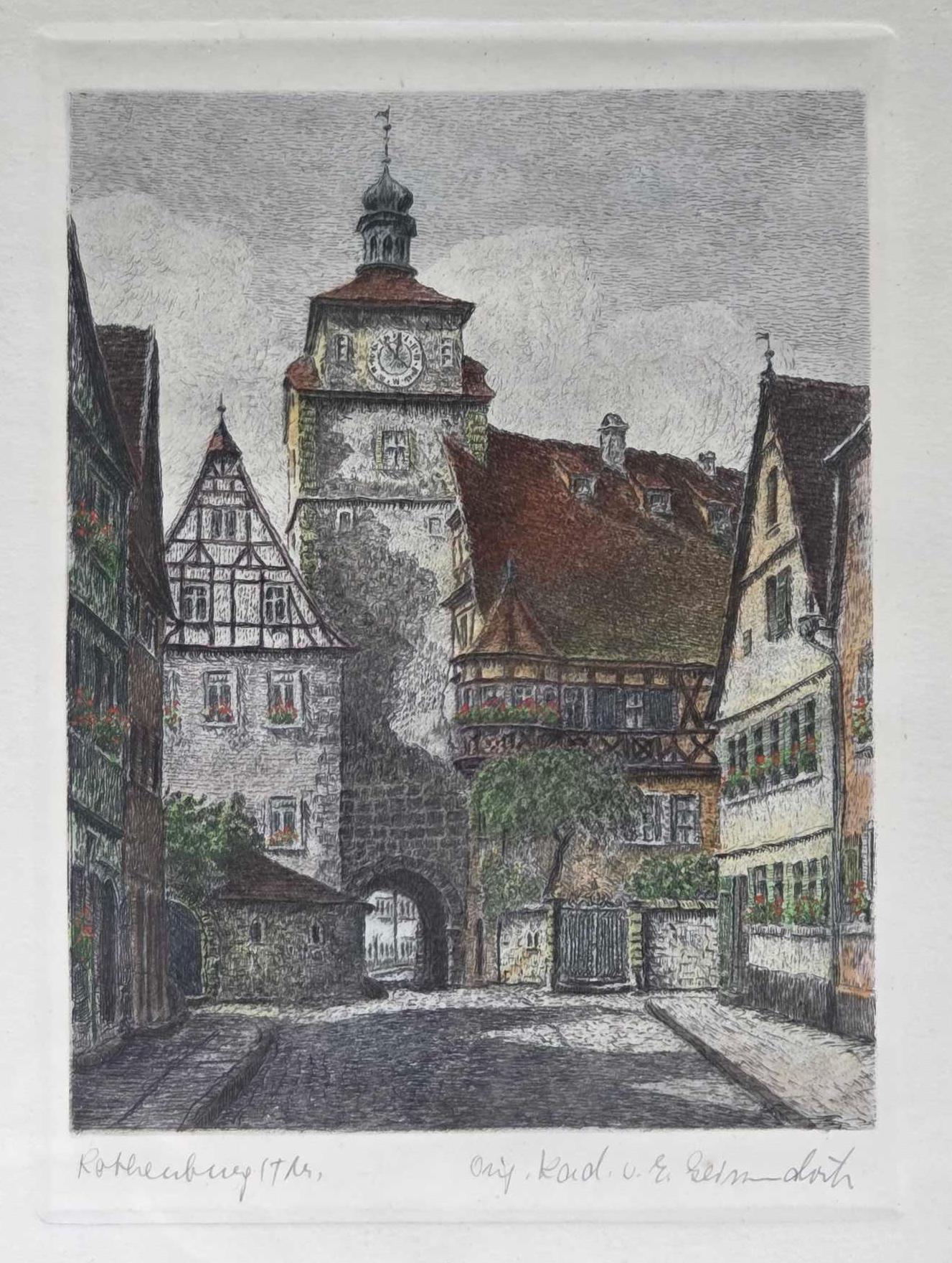 * 9 Antique European Etchings incl 2 Lionel Barrimore and Several 1800s