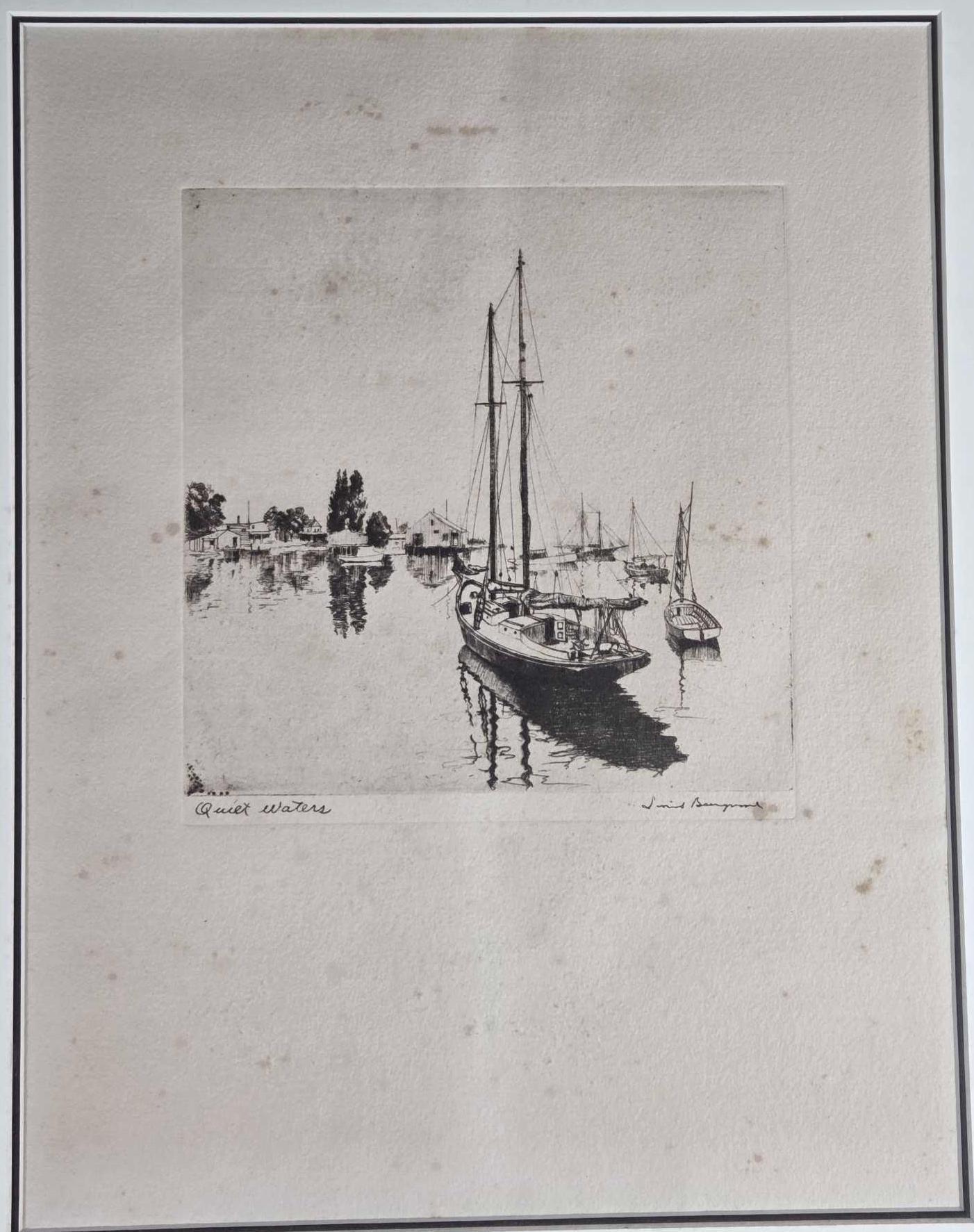 * 9 Antique European Etchings incl 2 Lionel Barrimore and Several 1800s