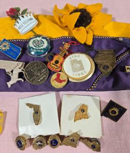 Vintage Lions Club Hat with Lots of Pins