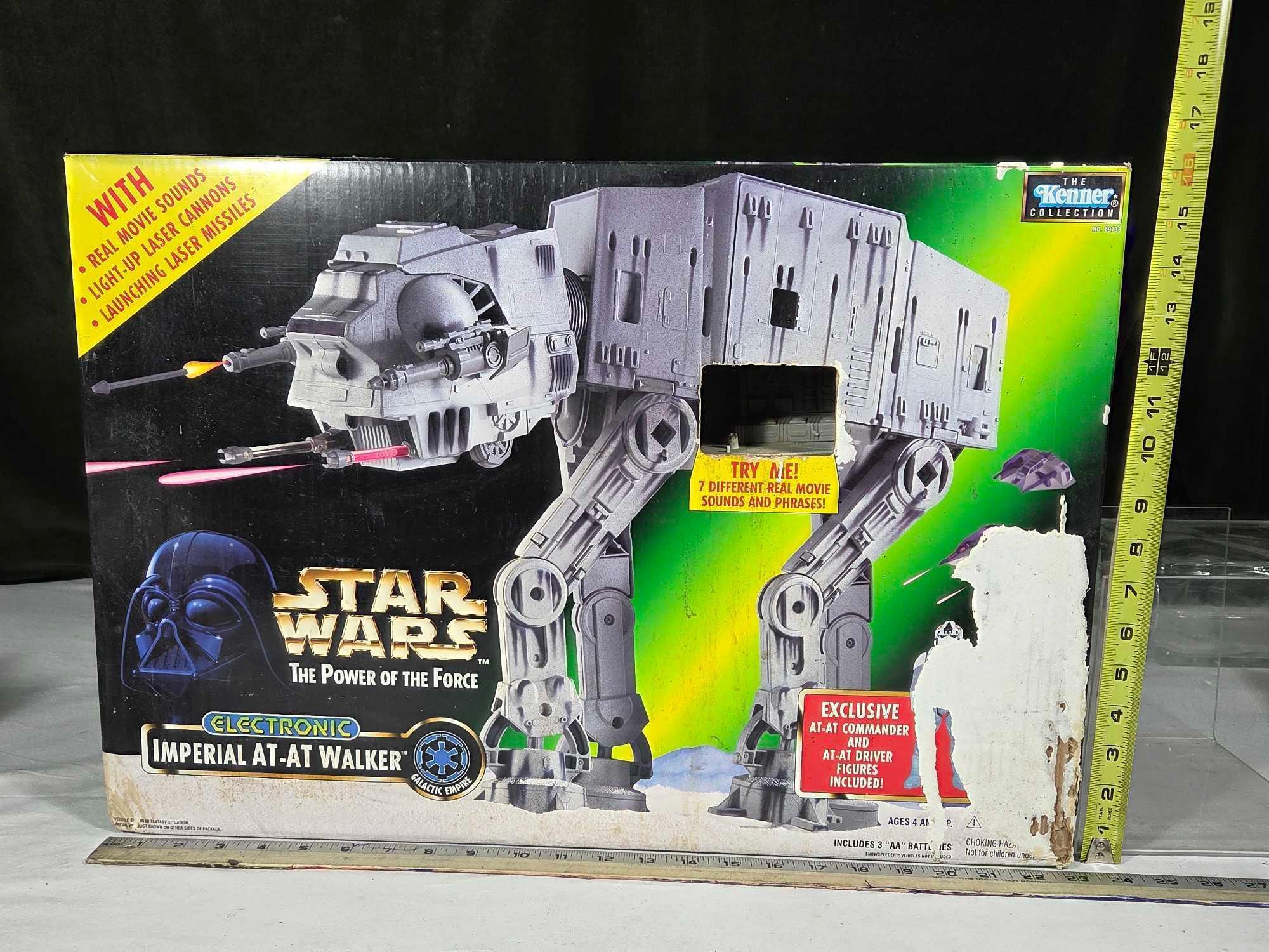 Star Wars Power of The Force Imperial AT-AT Walker & Rogue One Imperial Combat Assault Tank w/ Boxes