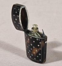 Georgian Antique Shell with Sterling and MOP Inlay Perfume Bottle Holder