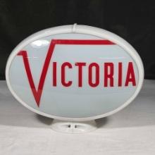 * Oval 2 Sided Victoria Gas Pump Topper with Glass Lenses in 16" x 11 1/2" Capcolite No 218 Plastic