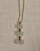 14k Gold Cubic Zirconia Pendant Necklace