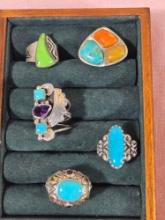 5 Designer Sterling Silver Rings