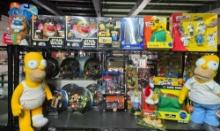 Simpsons and M&M Star Wars Collectible Plushies and Figures, Most in Original Packaging