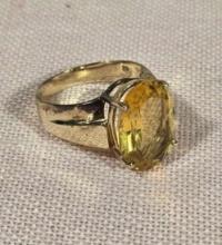 Vintage 10k Gold Citrine Ring