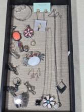 Tray of Sterling Silver Jewelry