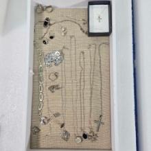 Tray Lot Of Sterling Silver Jewelry